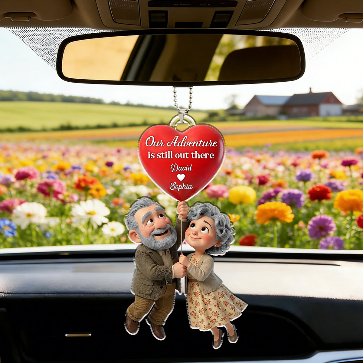 Our Adventure Is Still Out There Old Couple - Personalized Car Hanger - Valentine's Gift For Him, For Her