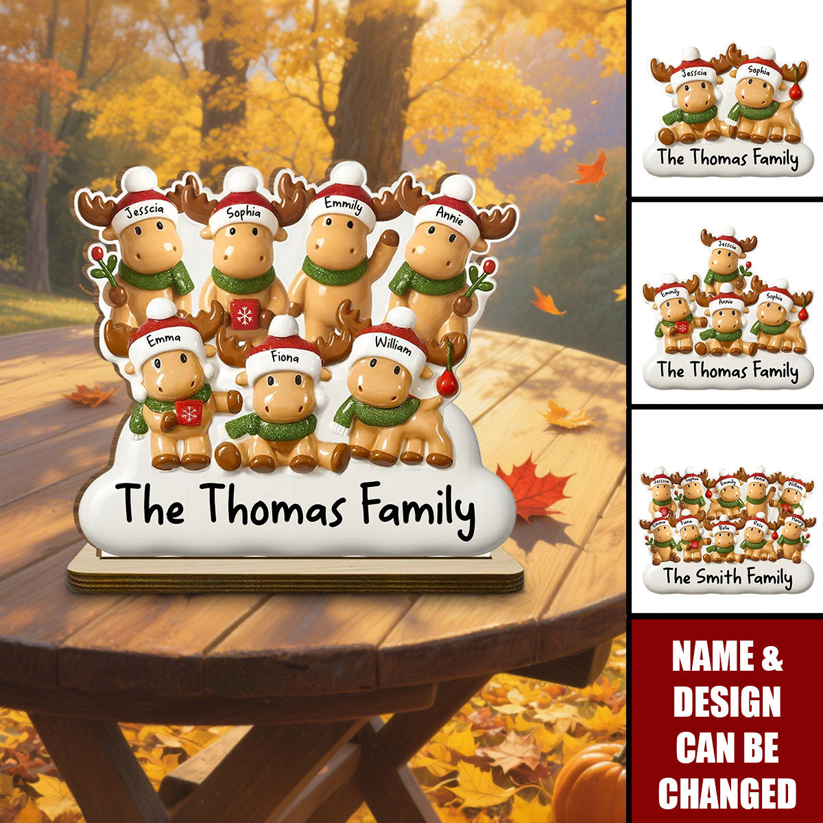 Cute Family - Personalized Custom 2-Layer Wood Plaque With Flat Base