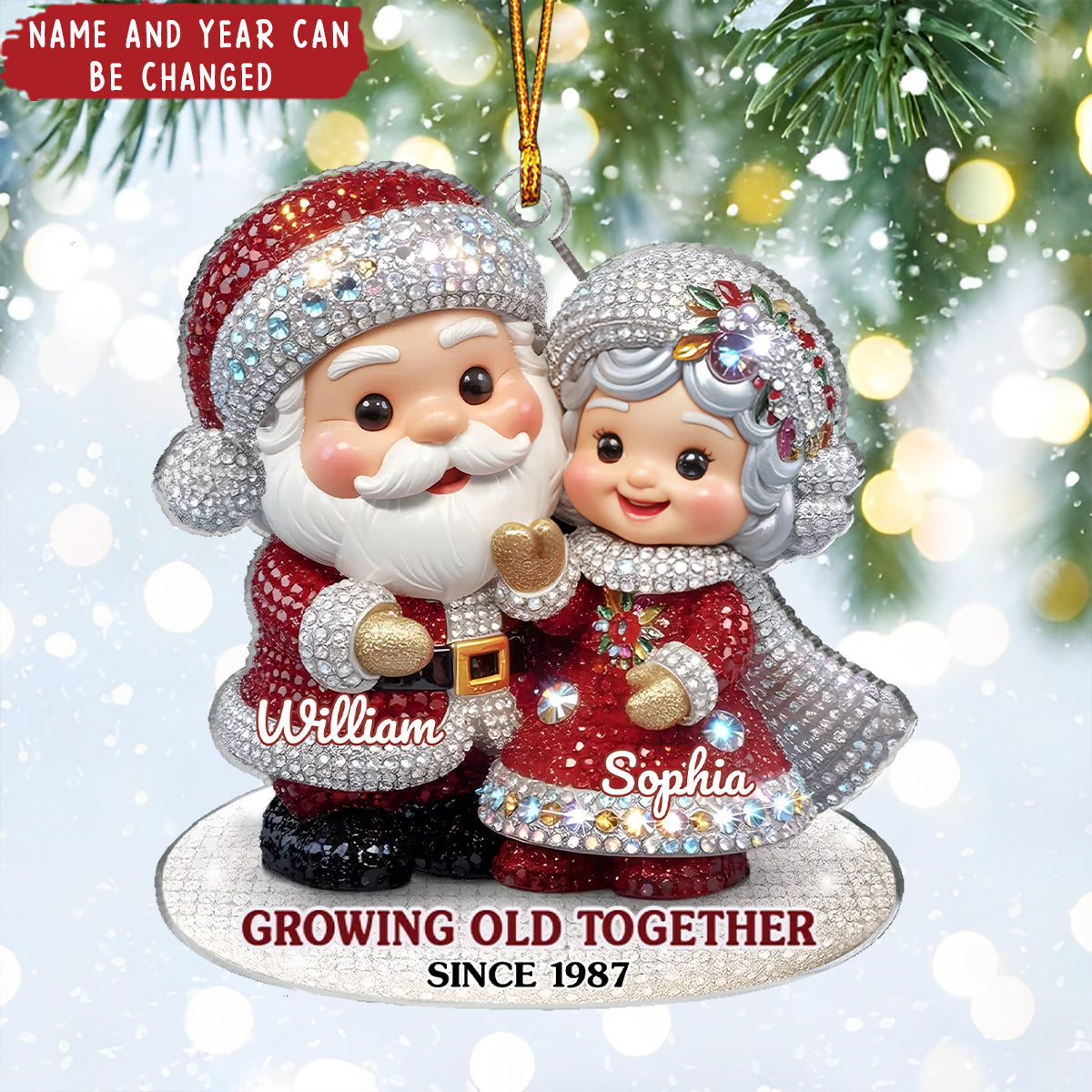 Forever Festive, Forever Us - Personalized Christmas Acrylic Ornament