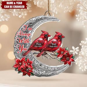Memorial Cardinal Silver Moon - Personalized 1-Layer Acrylic Ornament