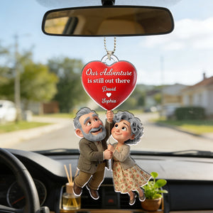 Our Adventure Is Still Out There Old Couple - Personalized Car Hanger - Valentine's Gift For Him, For Her