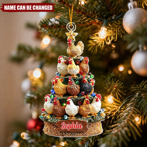 Chicken Christmas Tree - Personalized Christmas Acrylic Ornament