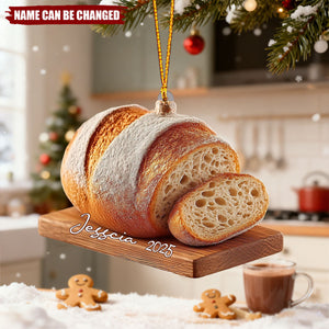 Personalized Sourdough Bread Ornament, Rustic  Acrylic Christmas Gift
