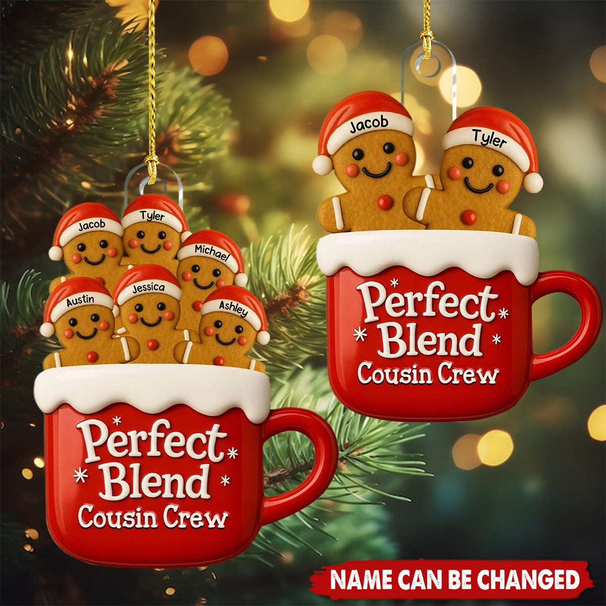 Perfect Gingerbread Crew - Personalized Christmas Acrylic Ornament