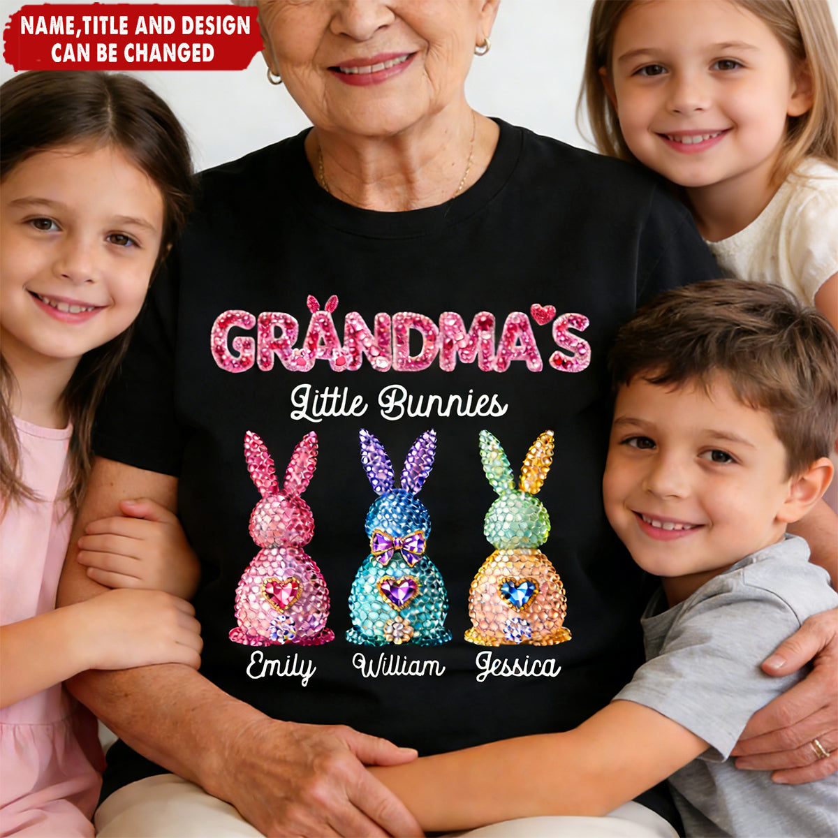 Grandma's Little Bunnies Easter - Personalized Shirt - Sentimental Gift for Grandma