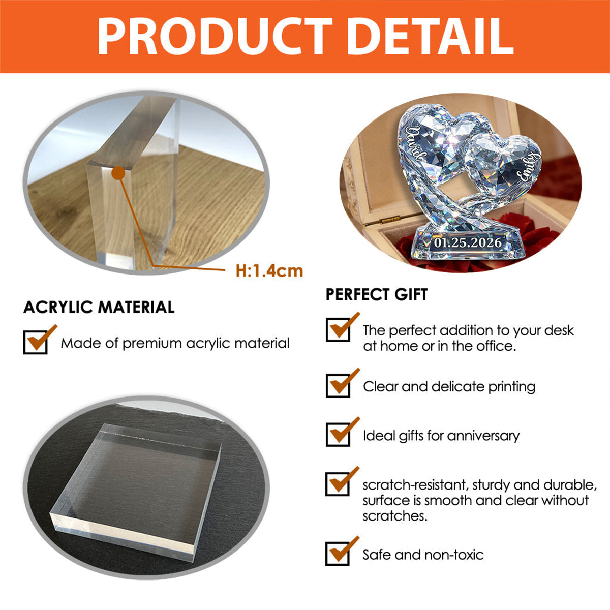 Romantic Love - Personalized Custom Shaped Acrylic Plaque, Gift For Couple