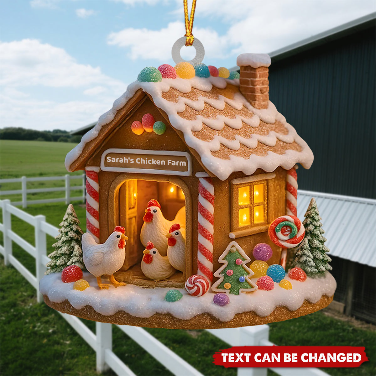 Sweet Little Chicken Paradise - Personalized Wooden Ornament
