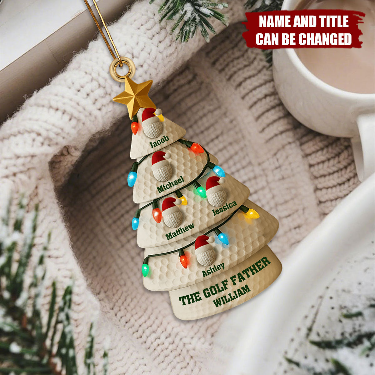 The Golf Father - Personalized Christmas Acrylic Ornament