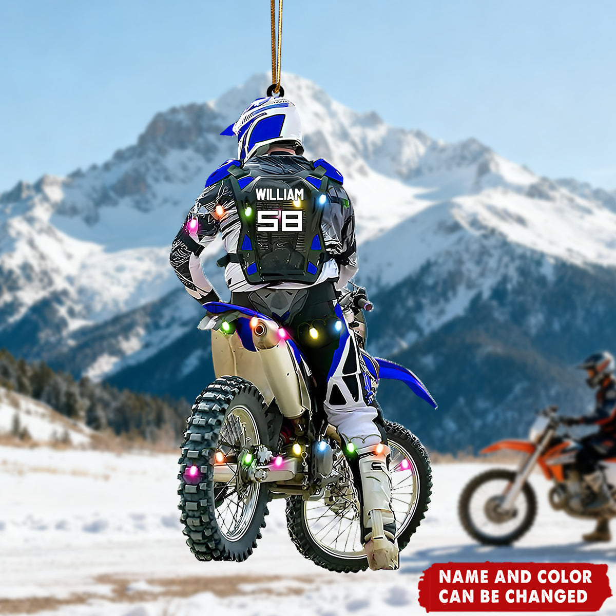 Motocross Dirt Bike - Personalized Christmas Acrylic Ornament, Gift for Motocross Racers