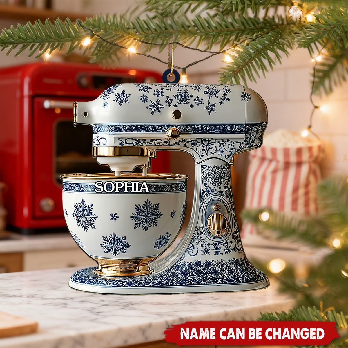 Blue Snowflake Mixer - Personalized Christmas Acrylic Ornament