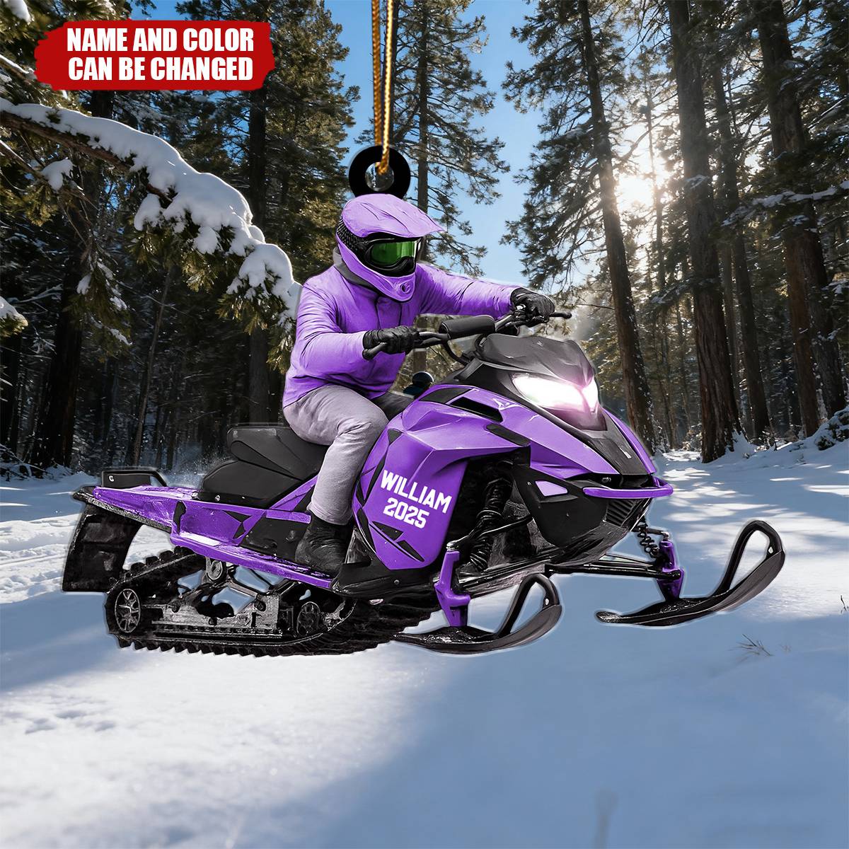 Snowmobile - Personalized Christmas Acrylic Ornament