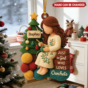 Crochet Girl - Personalized Christmas Acrylic Ornament