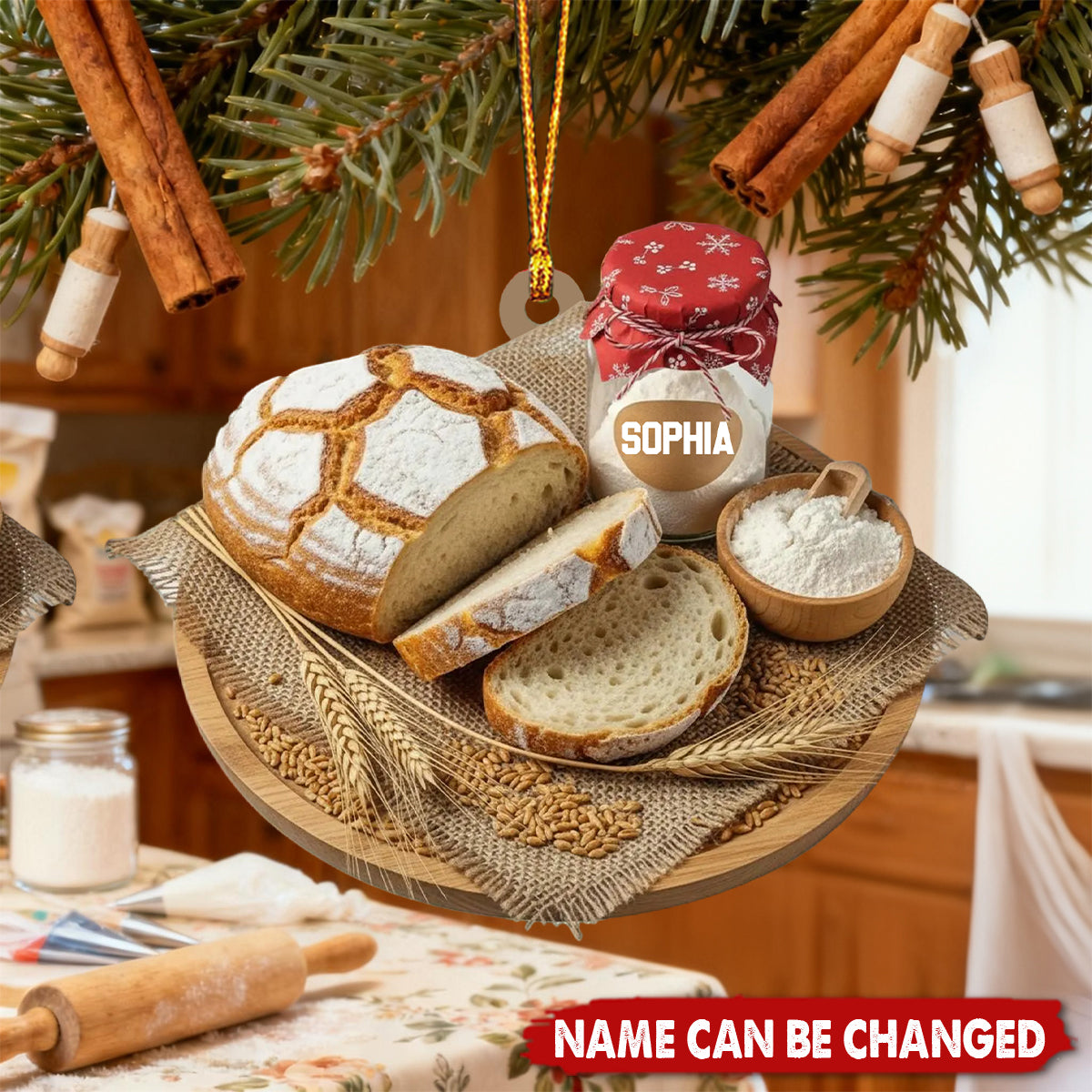 Sourdough Bread - Personalized Christmas Acrylic Ornament