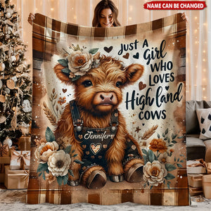Just A Girl Who Loves Highland Cows - Personalized Blanket