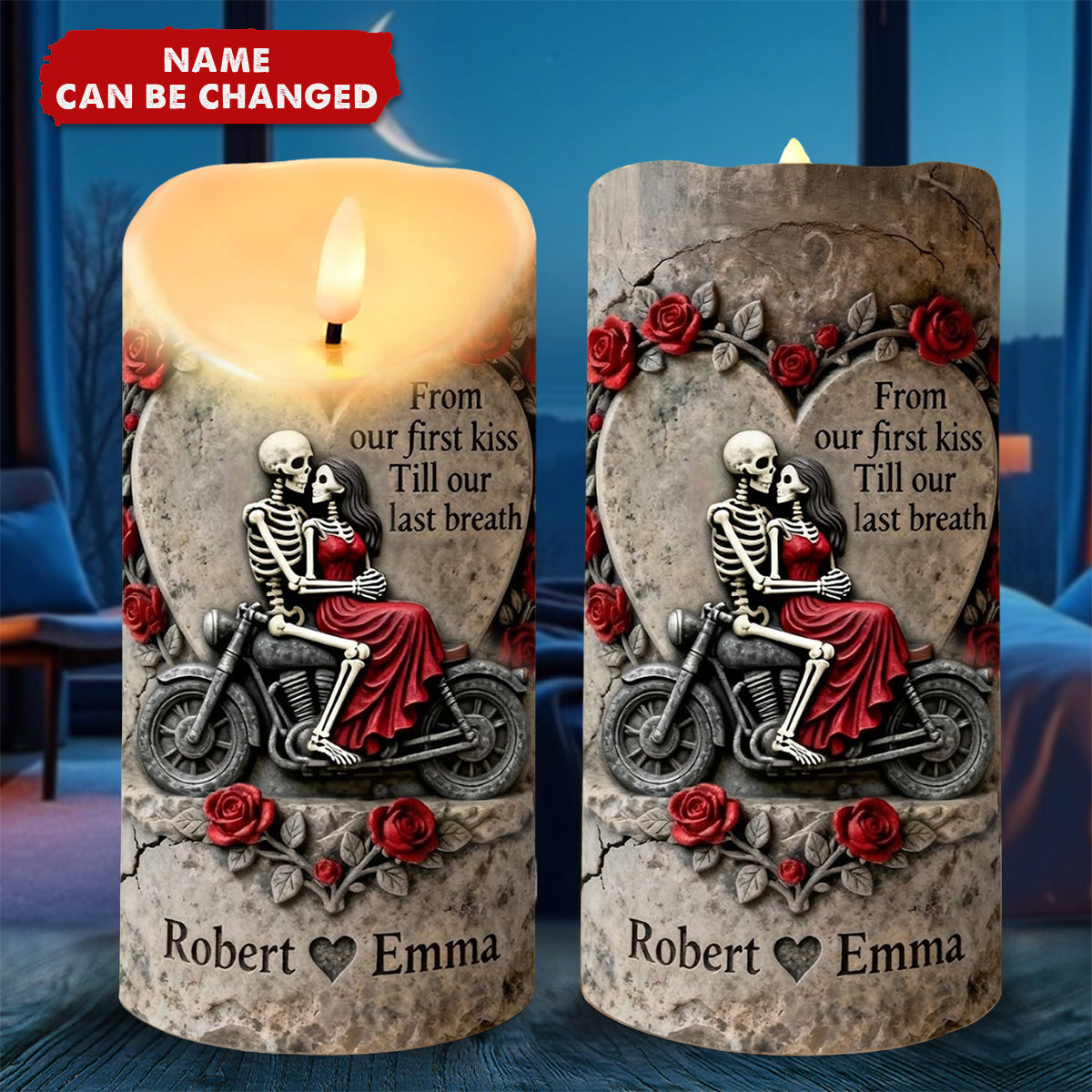Together until our last breath- Personalized Custom LED Candle