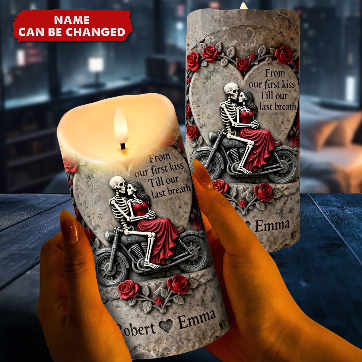 Together until our last breath- Personalized Custom LED Candle