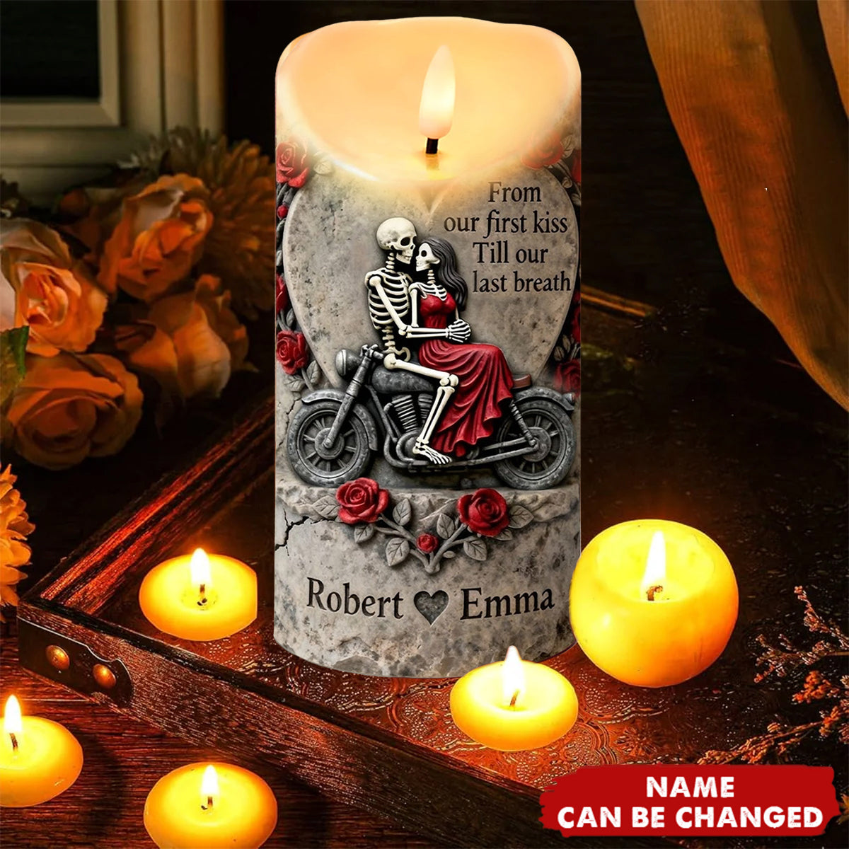 Together until our last breath- Personalized Custom LED Candle