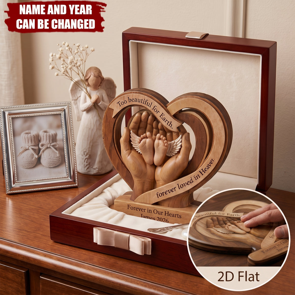 Infant Loss Remembrance - Personalized Baby Memorial Wooden Block