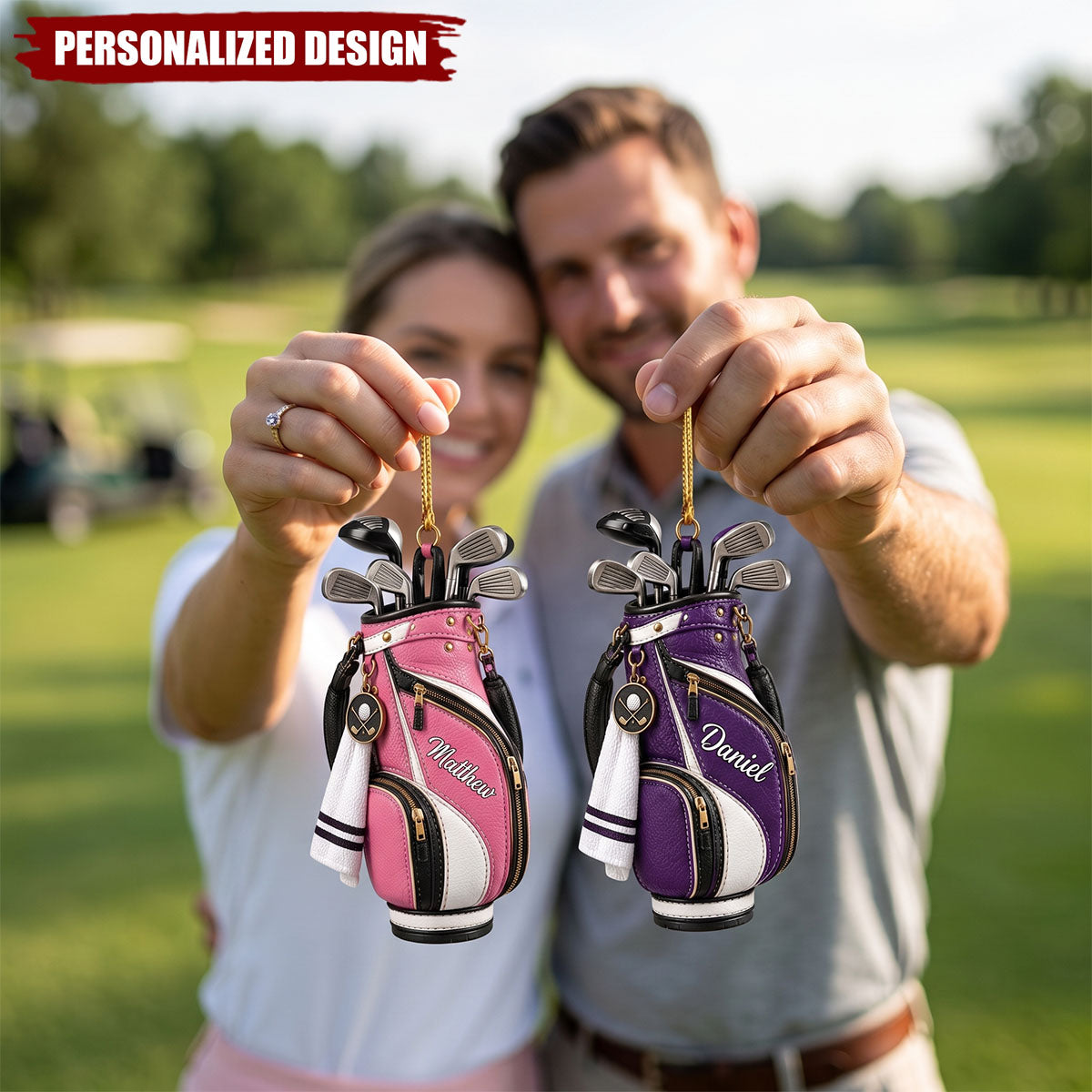 Personalized Golf Bag Christmas Ornament, Custom Golfing Holiday Decor