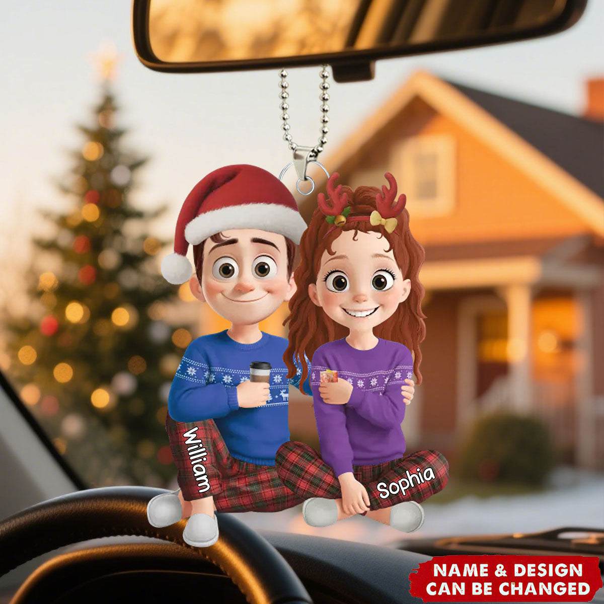 Personalized Acrylic Car Ornament - Christmas Is Better With You
