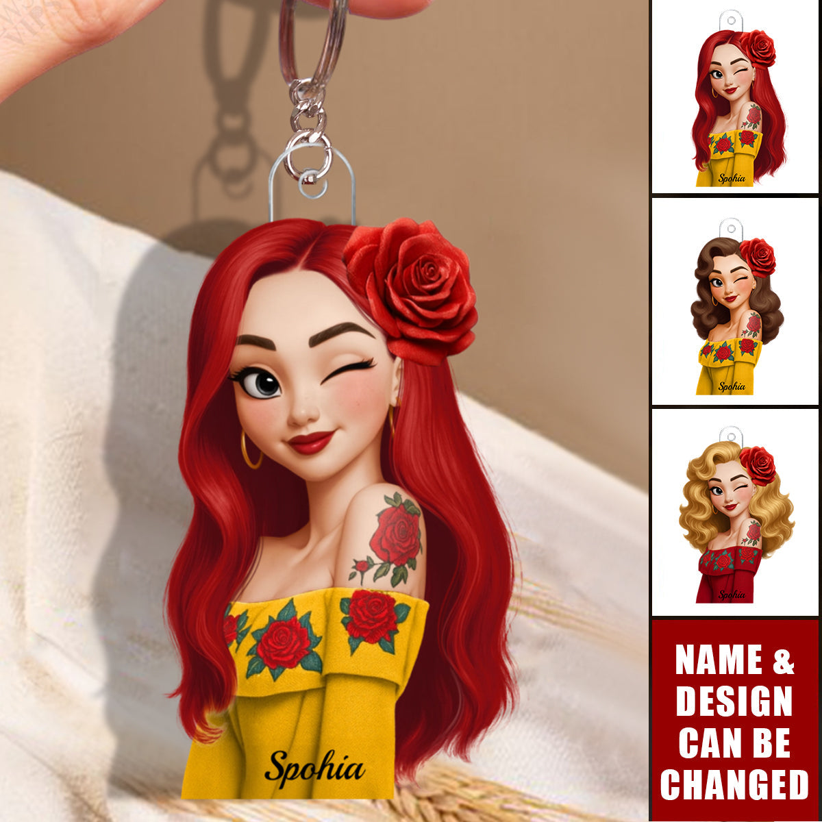 Hispanic Woman Hispanic Month - Personalized Acrylic Keychain