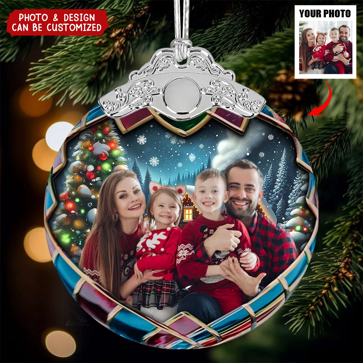 Custom Photo Christmas Globe Ball Our Greatest Gift Is Each Other - Personalized Glass Ornament