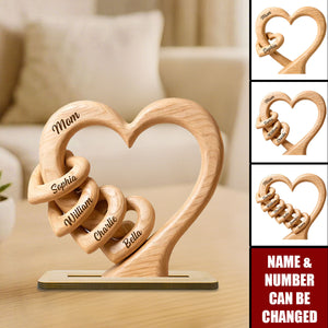 Mom Grandma Heart - Personalized 2-Layered Wooden Plaque - Sentimental Mother's Day Gift for Mom, Wife
