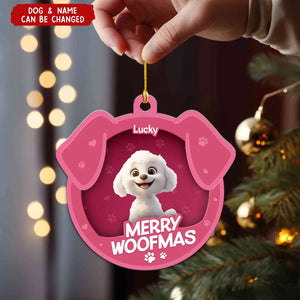 Furry Joy Dog Face  Toy Box Personalized Acrylic Ornament, Christmas Gift for Dog Lovers