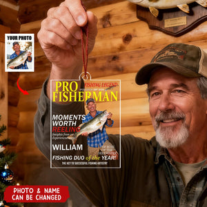 Fisherman Of The Year! - Personalized Acrylic Photo Ornament