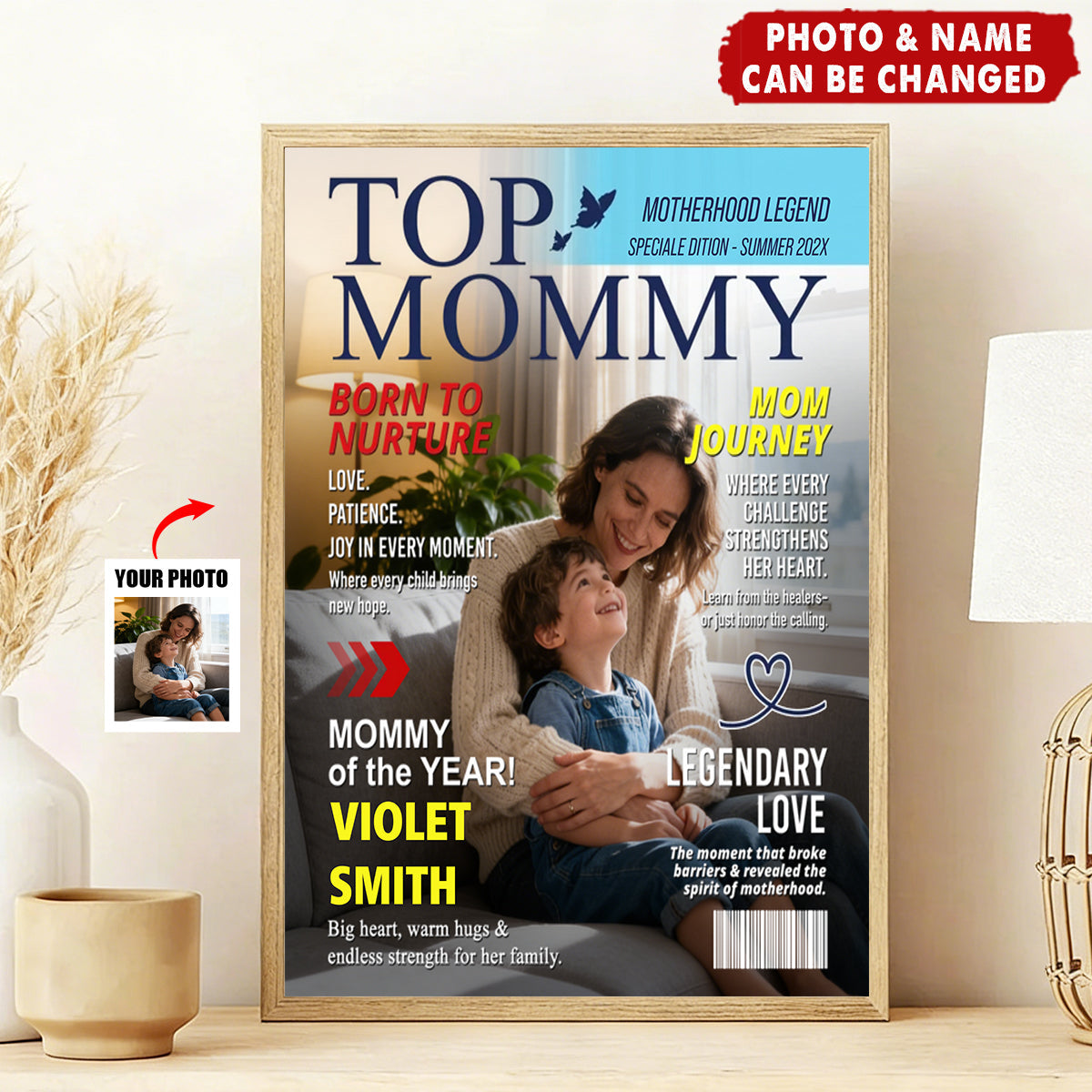 Personalized Mommy Magazine Cover – Custom Mom Gift, Mother’s Day Gift, Mom Birthday Gift Idea