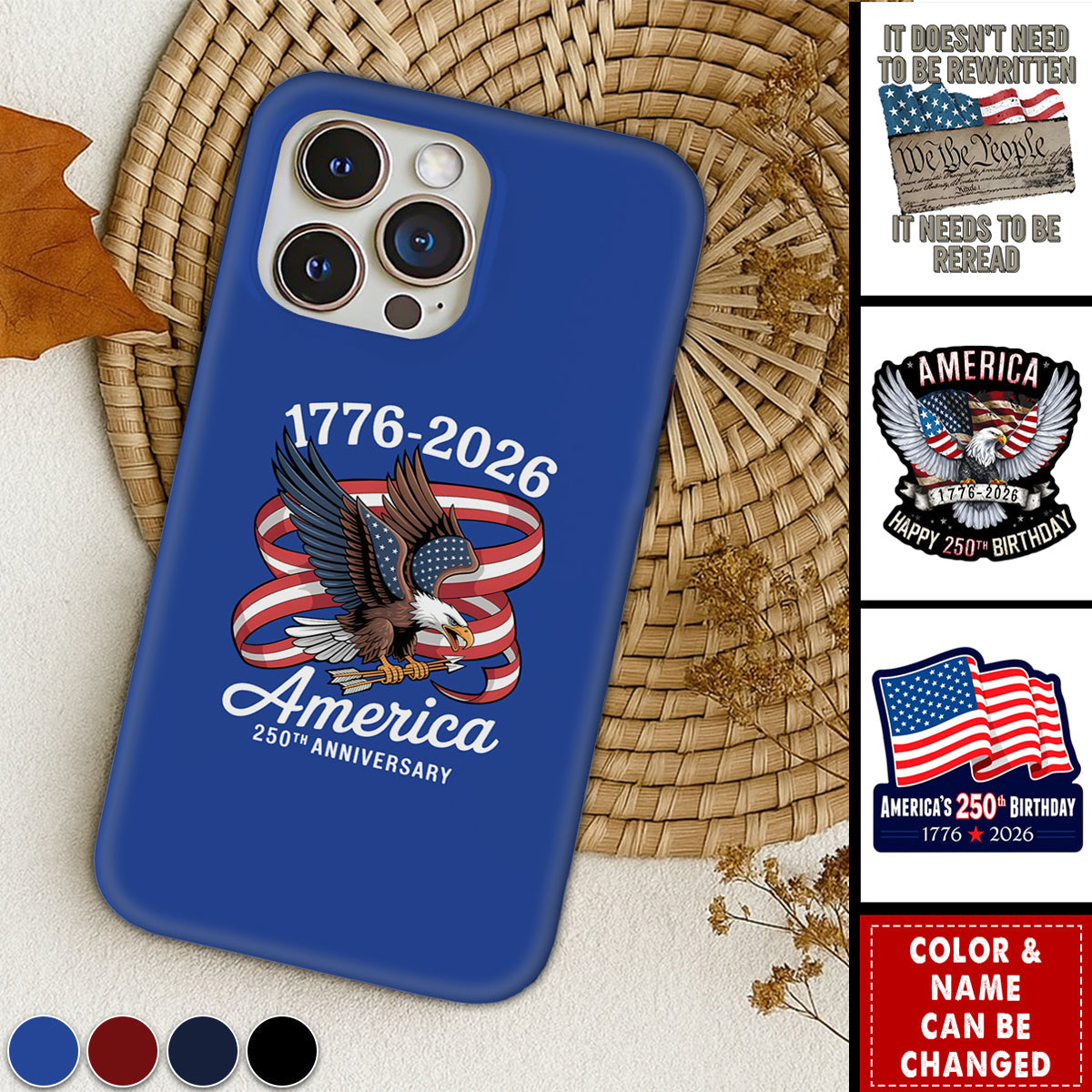 USA 250th Anniversary Personalized Phone Case
