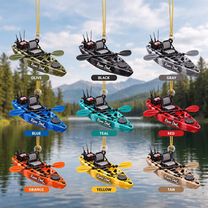 Personalized Fishing Kayak Acrylic Ornament — Gift For Fishermen & Fishing Lovers